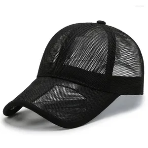 Berets 2024 Summer Women Men Mess Mesh Baseball Cap Solid Snapback Kolor Sunhat Outdoor Oddychający Hip Hats Casquette