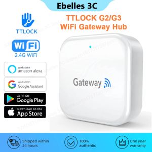 Control TTLOCK APP G2/G3 WiFi Gateway Hub Smart Door Lock Unlock Bluetooth to WiFi Converter Smart Home Bridge Voice Control for Alexa