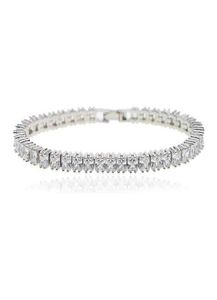 Iced Out Bling Paled Tennis Chain Armband Silver Color 5a Cz Charm Bangle for Women Hip Hip Hop Jewelry6406899