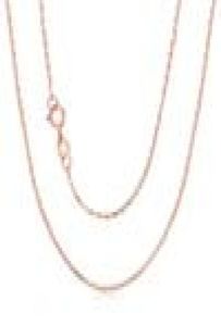 Rinyin Solid 18K Rose Gold Necklace Pure Au750かわいいRoloチェーン1mm幅16Quot 36QuotインチY18928068631279