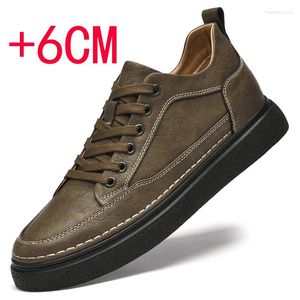 Sıradan Ayakkabı Erkekler Yükseltilmiş 6 cm Yumuşak Sole Spor Asansörü Küçük Ayak Oxford Boyut 37-43