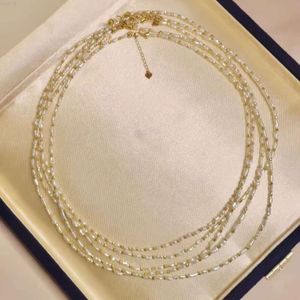 2024 Gypsophila 18K Сплошное золото -кокер Женский барочный жемчужный ожерелье Золотое колье для девушек -дизайнерские индивидуальные ожерелье