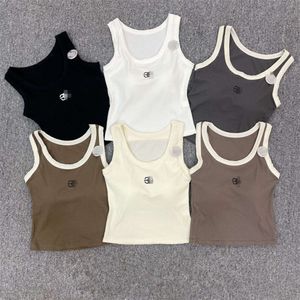 Designer T Shirt Woman Lowe Croped Top Knits Tankem Broidered Womens Topps Sexig ärmlös sport tee yoga sommar tees västar fitness anagram sport bh mini 5565ess