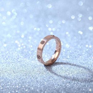 Designer Trendy Titanium steel all-nail ring ins Carter fashion rose gold Gold six-diamond couple 8FAC