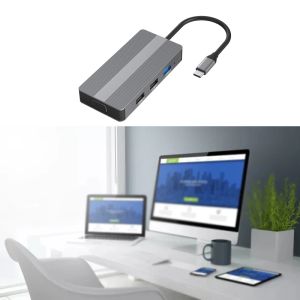 Станции USB Type C Hub 8 Port Dock Station поддерживает одновременное использование 8 портов Подключить HDMICOM/VGA/SD CARD HEARE/100W PD