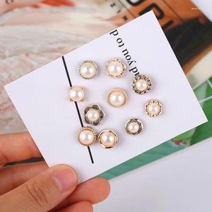 Brooches 10pcs Mini Rhinestone Pearl Invisible Fixed Buckle Shirt Lapel Pins Detachable Collar Buttons Women Clothes Accessories