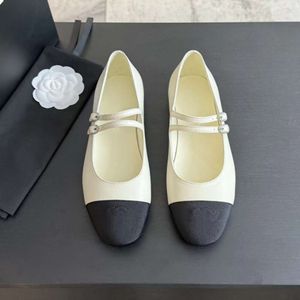 2024 New Colored Sheepskin Ballet Shoes Round Toe French Flat Bottom Shallow Mouth Versatile Mary Jane Women's Singles