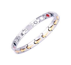 Pulseira de corrente de aço inoxidável Bracelete inteiro ímã de gapingra aquática jóias de pedra vermelha de pedra vermelha1004977