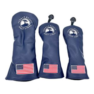 Golf Small Tree Pattern Pu Leather Driver Head Cover Fairway Wood Head Covers Hybrid Head Cover Putter Cover 240409