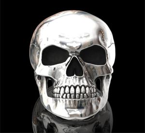 New Gothic high detail 316L stainless steel glossy skull ring men039s punk party jewelry size 6134211716