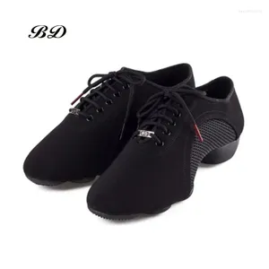 Sapatos de dança bddance tênis latinos homens homens jazz sapato moderno pano oxford pano não deslizamento de borracha soluíno de couro genuíno bd