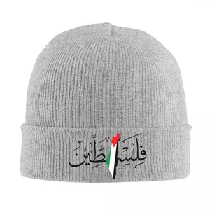 Berets palestyna arabska kaligrafia nazwa kapelusz jesienna zimowa czapka moda palestyńska flaga mapa czapka mężczyzn bonnet