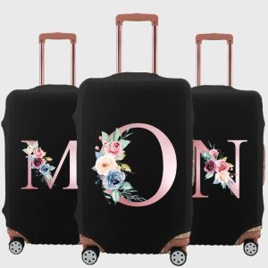 Tillbehör Pink Flower Letter Bagage Case Suitcase Protective Cover Print Mönster Travel Elastisk bagage dammskydd Applicera 1832 resväska
