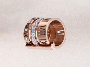Högkvalitativ designer för Woman Ring Zirconia Engagement Titanium Steel Love Rings Silver Rose Gold Fashion Jewelr6023471