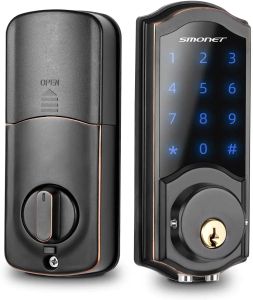 Kontrola Smart Deadbolt Smonet Bezpośrednie zamek drzwi wejściowych z cyfrową klawiaturą Elektroniczne inteligentne zamki do drzwi wejściowych Bluetooth Bluetooth