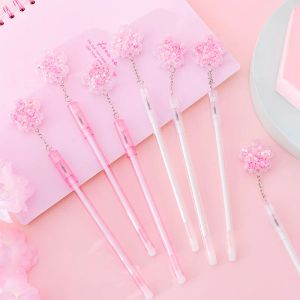 Stifte 12/60 PCs Großhandel Ins Girl Herz Kirschblüte Anhänger Gel Pen niedliche Märchen Anhänger Student Signature Pen