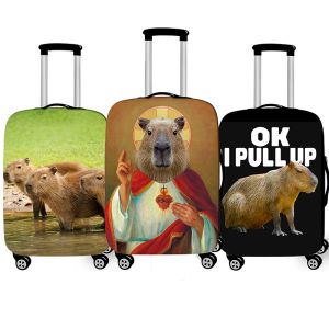 Accessoires lustige Capybara -Print -Gepäckabdeckung für Reisen Kawaii Cartoon Elastic Trolley Hülle Deckung Antidust Koffer Schutzabdeckungen