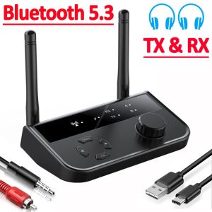 محول جهاز إرسال جهاز استقبال Bluetooth BT 5.0 5.3 3.5 مم AUX JACK RCA Wireless Audio Music Adapter Pault 2 أجهزتين لسيارة CAR CAR PC.