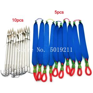 Accessories New Hunting Catapult Fishing Darts For Shooting Shing Set Slingshot Arrows Fish Dart + Elastic Fishing Rubber Band