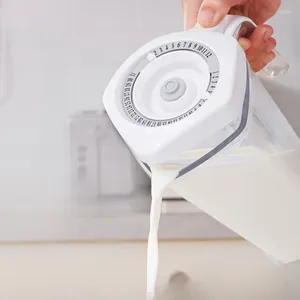 Förvaringsflaskor vakuumjuice kanna 1 liter stor kapacitet mjölk hushåll kylskåp förseglade lådor dricka färskställning koppar med lock