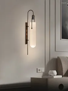 Vägglampa designer genomskinlig glas led sovrum belysning fixturer vardagsrum interna sconce trappor