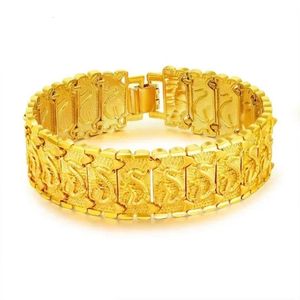 Gold 24k bracelet for men 9999 domineering dragon brand AU750 versatile watch chain to give friends jewelry and make money 240419