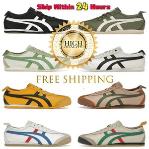 Autentyczny 2024 OG Mężczyzny Women Buty do biegania Onitsukass Tiger Mexico 66 Czarne białe vintage Flat Sneakers Dhgate Bezpłatne trenerzy wysyłki Walking 36-45 EUR Wysoka jakość