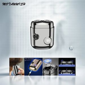 Mota Dijital Ekran Elektrikli Tıraş Mini Çift Başlıca Tıraş Makinesi Taşınabilir Type-C Şarj Edilebilir Sakal Tıraş Makinesi 240411
