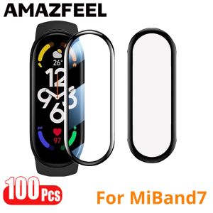 Аксессуары 100шт -защитники для Mi Band 7 Screen Protector Film 3d Полная обложка для Xiaomi Mi Band 7/6/5/4 Smart Band Protective Films Miband