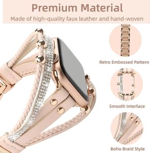 Diamond Metal Strap for Watch Series 9 8 7 6 SE 5 Ultra Women Armband 49mm 45mm 41mm 40mm 44mm Band Wristband Belt 240418