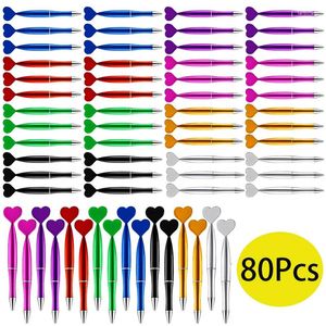 80sts Alla hjärtans dag Hjärtformade pennor Multi Colors Ballpoint Black Ink Decorative Cute Office for Women