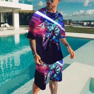 Valorant TShirts Shorts Sets Cartoon Game 3D Printed Mens Fashion Tracksuits Short Sleeve T Shirt Pants Set Man Suits Clothing 240416