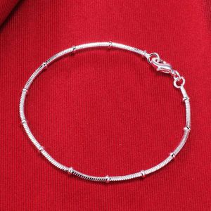 Cadeia Noble Nice Charme Snake Chain Silver Color Bracelets para homens homens Casamento Jóias de moda de alta qualidade Presentes de Natal Y240420