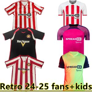 24 25 Sunderland Soccer Jerseys Стюарт Симмс Робертс Амад Кларк Даджаку Эмблтон Эванс О'Ниен Футбольная рубашка Pritchard Mens Kid Kit Home 05 06 Retro 888888