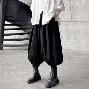 Męskie spodnie moda mężczyźni harem czarny jogger dres mąż męski styl harajuku punkowy szeroki nóg spodnie damskie streetwear