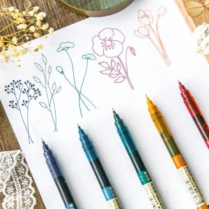 Kalemler 0.5mm renkli mürekkep rollerball kalemi mavi turuncu düz sıvı jel kalem okul ofis makarası topu kalem kalem sevimli kırtasiye malzemeleri