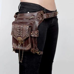 Ryggsäck män kvinnors steampunk midjepåse axel crossbody motorcykel ben höft hölster resepåse vandring sport fanny pack