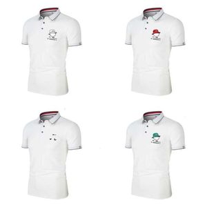 Golf Clothes Men Women Polo Shirts Korea Fashion Designer Malbons Ball Pattern Cotton Tshirt Business Casual Sports Short Sleeve Vest Tees Clothing 2024