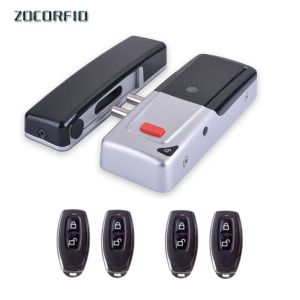 Control 433MHZ Home Door Lock Kit Remote Control Keyless Entry Electronic Lock Smart Wireless AntiTheft Deadbolt Access Control System