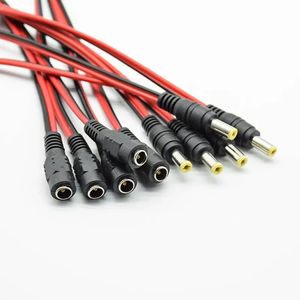 5pcs DC Power Male женский кабель 12V Подключаемого кабеля DC Adapter Cable Cable Canector для камеры CCTV DC Plug 5.5/2,1 мм 5,5x2,1