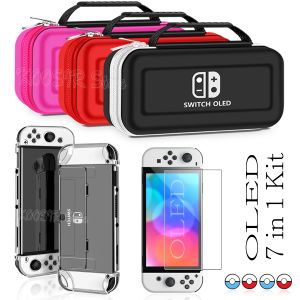 Obudowy Nintend Switch Okładki Okładki do przechowywania worka Eva Case Screen Protector Clear Shell Silikonowe czapki dla Nintendo Switch Akcesoria OLED