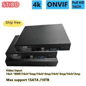Lente 16CH 4K 8MP NVR 1Sata Max 10TB Recorder de vídeo em rede HDD para aplicativo de câmera IP Mobile CMS Monitor da Uniview Technology
