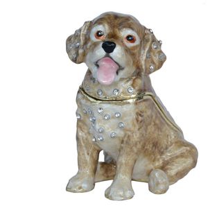 Bottles Golden Retriever Dog Trinket Box Ring Holder Craft Decoration Birthday Present