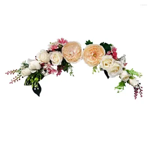 Flores decorativas Decoração de parede de flores de flores Garland de rosa para o arco de casamento Tabela central peças de porta