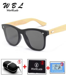 Warblade 2020 óculos de sol de madeira Men Bamboo Glass Women Women Brand Sport Gold Mirror Sun Glasses com caixa original New8312316