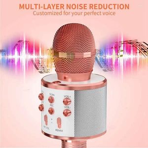 Microphones Portable Handheld Wireless Bluetooth Karaoke Microphone For Boys&Girls Gift Birthday Party 2PCS