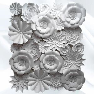 Dekorative Blumen 26 Stcs Set von Hochzeits Hintergrund handgefertigtes DIY -Schaum -Riesenpapier Vollwand Hintergrund Dekorationen Deko