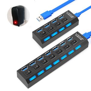 Hubs USB Hub 3 0 Hub USB Splitter 3.0 Multi USB Hub med Power Adapter 4 7 Port Extender 2.0 HAB Computer Accessories for Computer PC