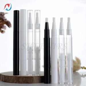 Storage Bottles 50/100Pcs 3ml Black White Empty Nail Oil Pen With Brush Tip Twist Pens Eyelash Growth Liquid Tube Cosmetic Lip Gloss