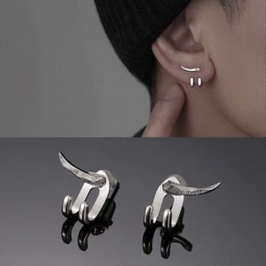 925 Silver Needle Earrings for Mens Personalized Trendy Single Simple and Cold Hip Hop 2022 New Edition